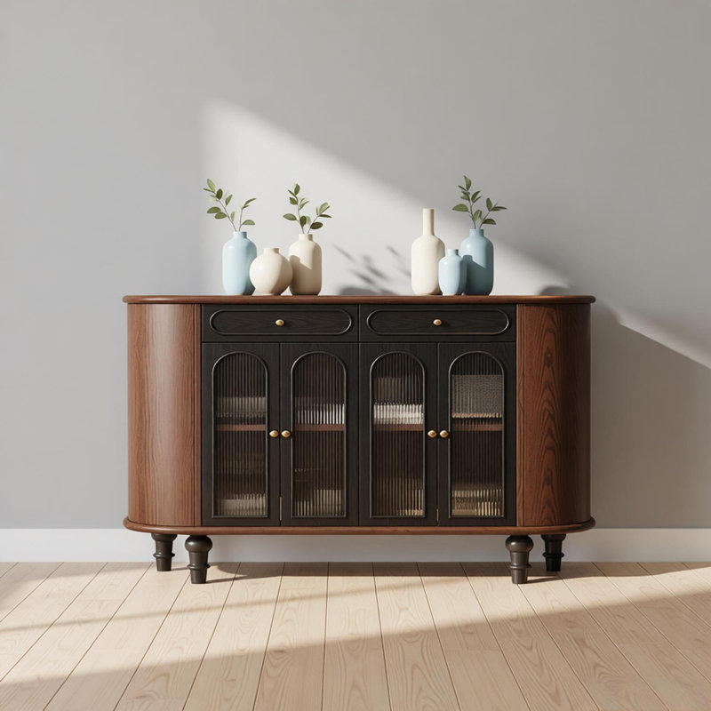 Buffet rétro de style français, H 36,22 po x l 59,05 po x P 15,74 po