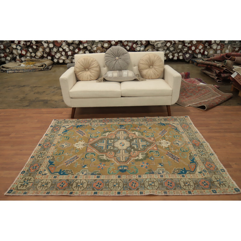 Tapis traditionnel géométrique rétro 5 x 6