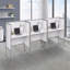 Bureau de bureau, L 48 po, bureau, travail, qualité commerciale, stratifié blanc, métal argenté, contemporain, moderne-407983420