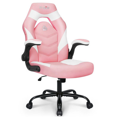 N-GEN Adjustable Ergonomic Faux Leather Swiveling PC & Racing Game Office Desk Chair with Flip-Up Arms by Neo Chair
