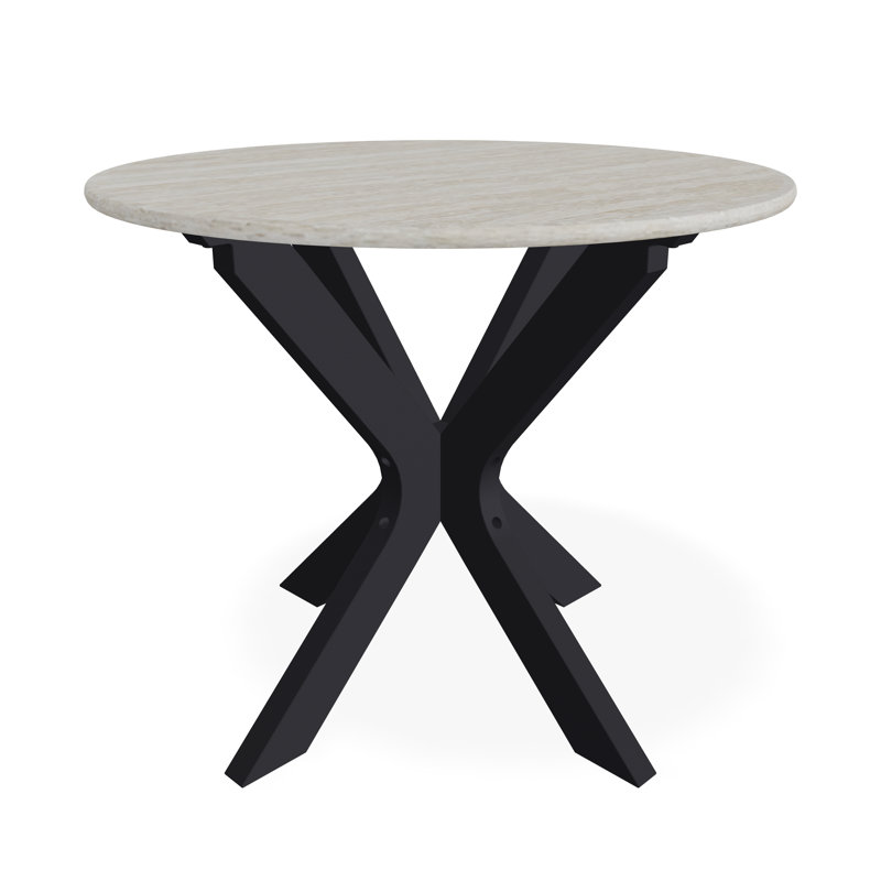 Table de bout d'extérieur 23 po, Blanc/Noir