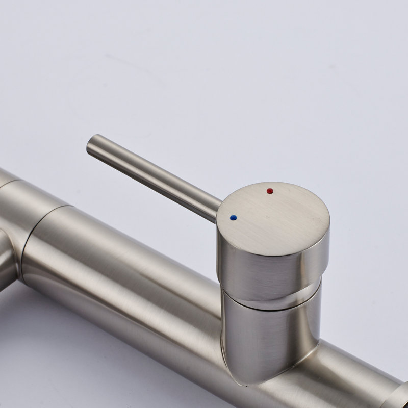 Robinet de cuisine avec douchette extractible en acier inoxydable nickel brossé
