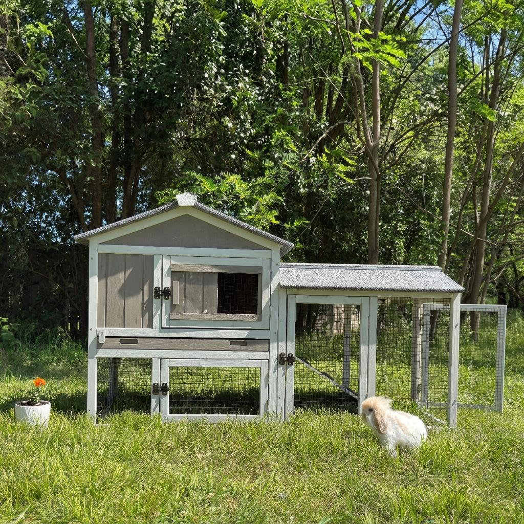 Archie & Oscar™ Bremond Rabbit Hutch With Run & Reviews | Wayfair