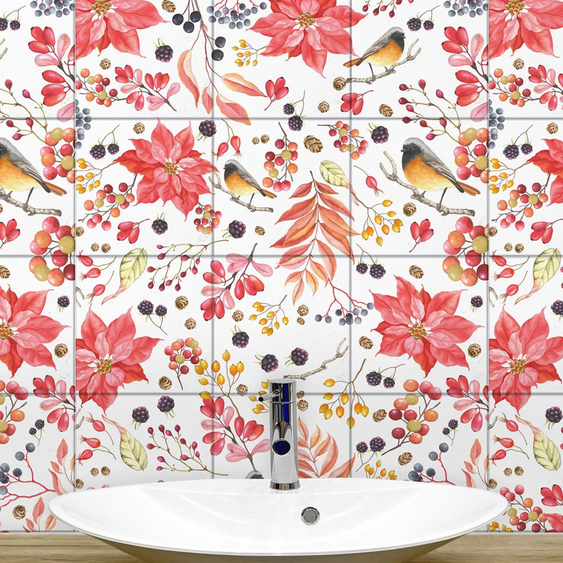 38.1cm W x 38.1cm L PVC Peel and Stick Mosaic Tile