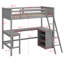 Lit mezzanine avec tablettes et bureau-423759735