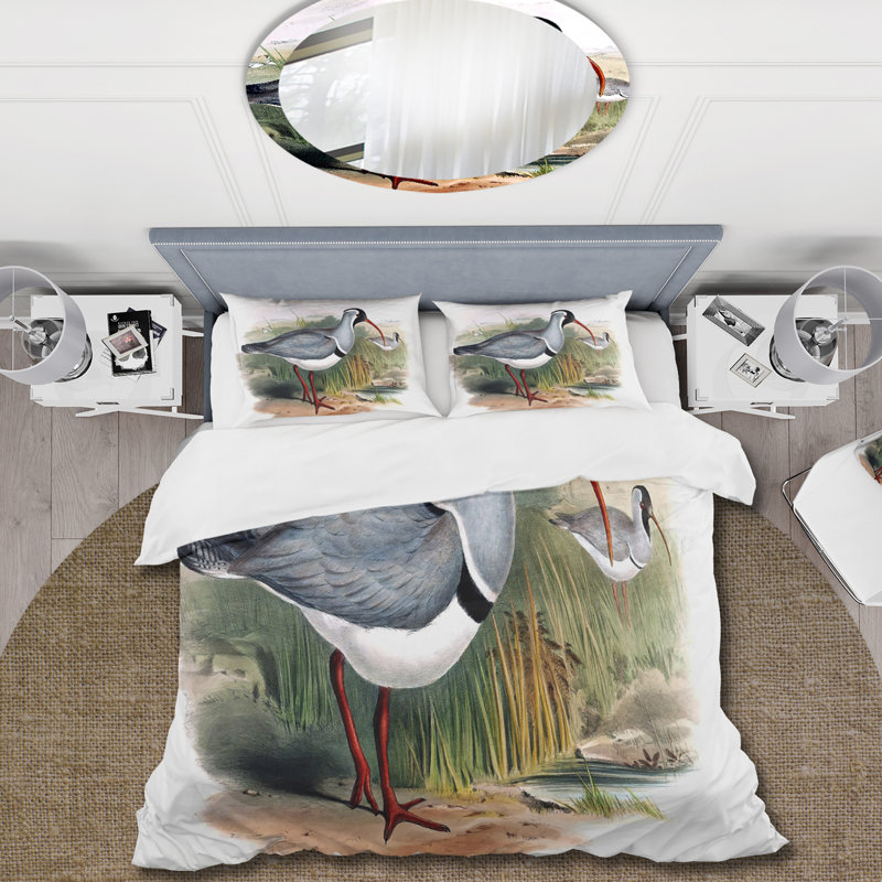 Ensemble de housse de couette style campagne rétro VI - animaux en microfibre
