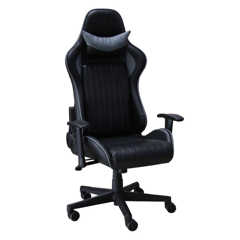 Wade Logan Abberton Reclining Faux Leather PC & Racing Game Chair, Grey