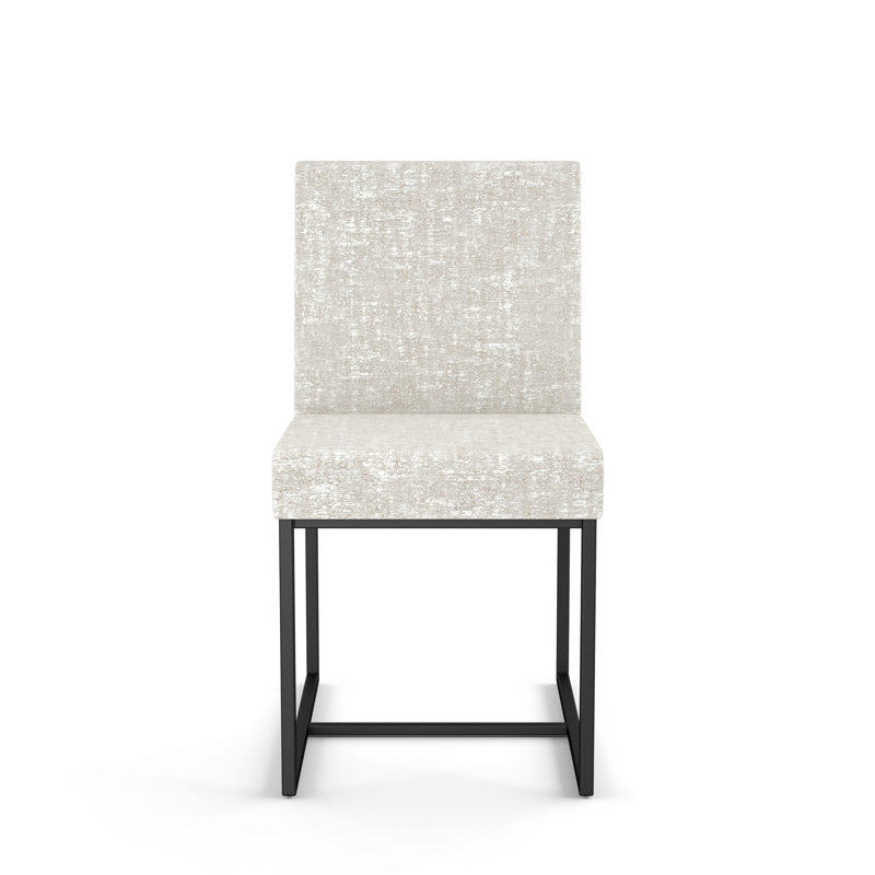 Chaise d'appoint rembourrée Ninh, Blanc / crème, Noir