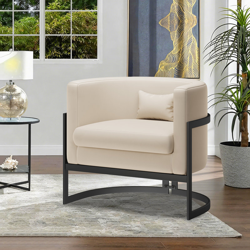 Chaise d'appoint rembourrée, Beige