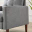 Chaise d'appoint rembourrée en lin avec accoudoirs et capitonnage pour le salon et la chambre à coucher, standard-1269922042