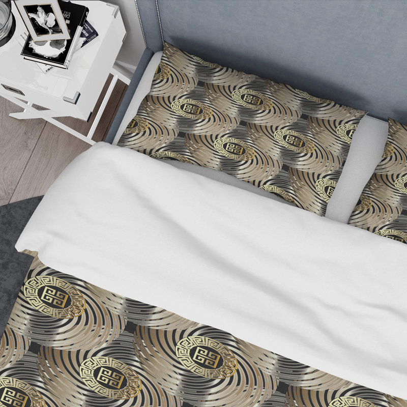 Ensemble de housse de couette Circular Geometric Retro Abstract I - Glam Abstract - Microfibre polyester