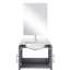 Meuble-lavabo simple gris foncé avec comptoir en marbre 18 po Miroir et robinet - pour gratter les taches pendant des années de l 24 po x P 19 po