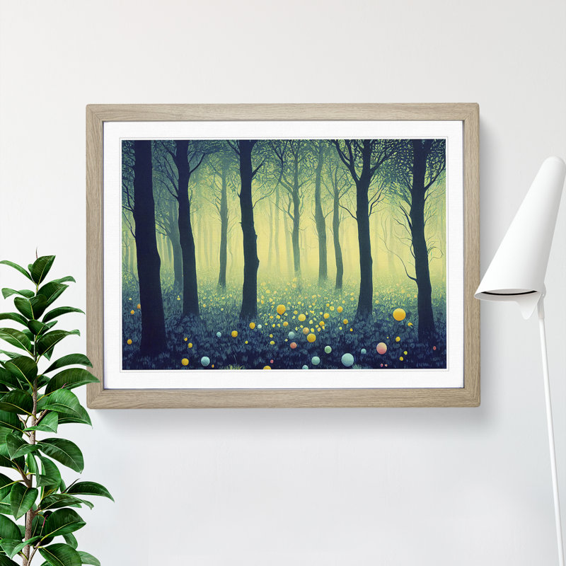Summer Forest Beauty Vol.4 - Single Picture Frame Painting, 25cm H x 34cm W x 2cm D, Oak Framed