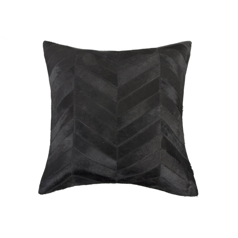 Housse et insert de coussin carré en cuir / suède Torino, Noir