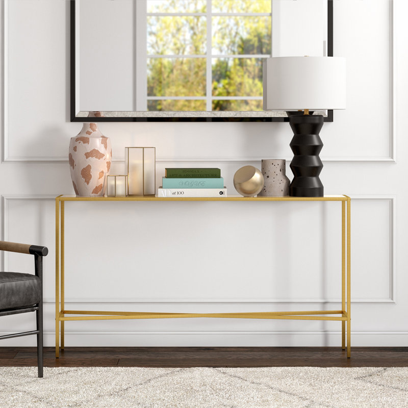 139.7cm Console Table, Brass, 76.2" H x 139.7" W x 25.4" D