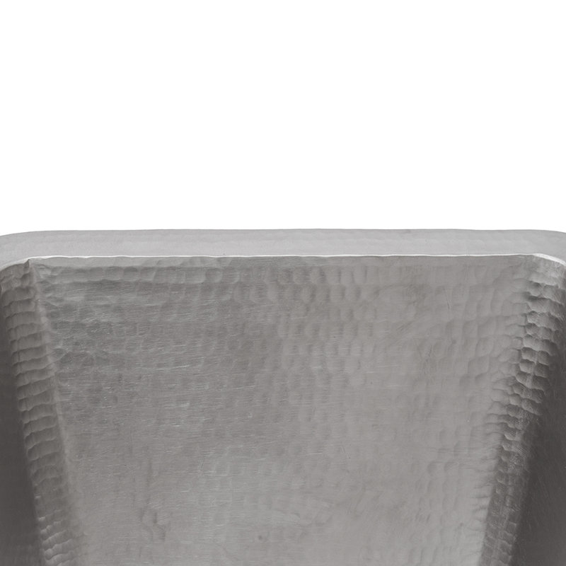 17" Rectangle Copper Prep Sink in Nickel w/ 3.5" Drain Opening