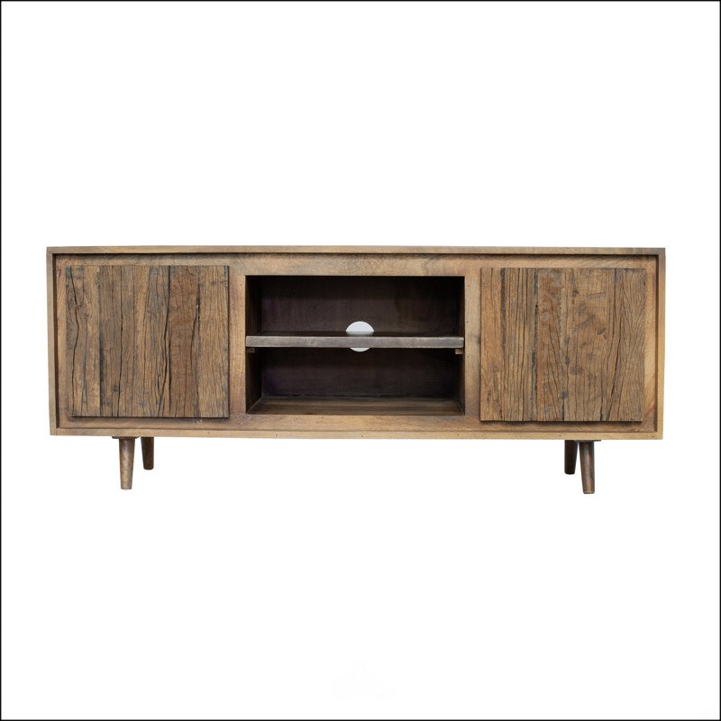 Meuble télé avec 2 portes en bois recyclé