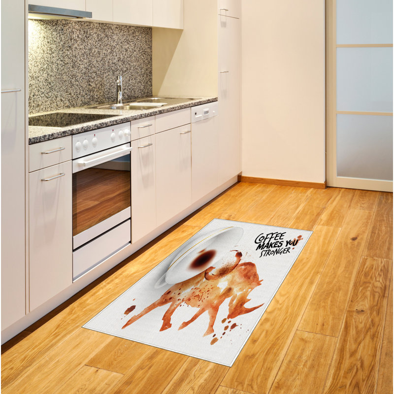 Coffee Art High Density Long Fiber Poly Threads Decorative Area Rug Carpet, Rectangle 4' x 5'8"