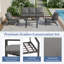 4-piece Outdoor Set: 3-seater Sofa, Armchairs & Coffee Table, Weather-resistant-657723709