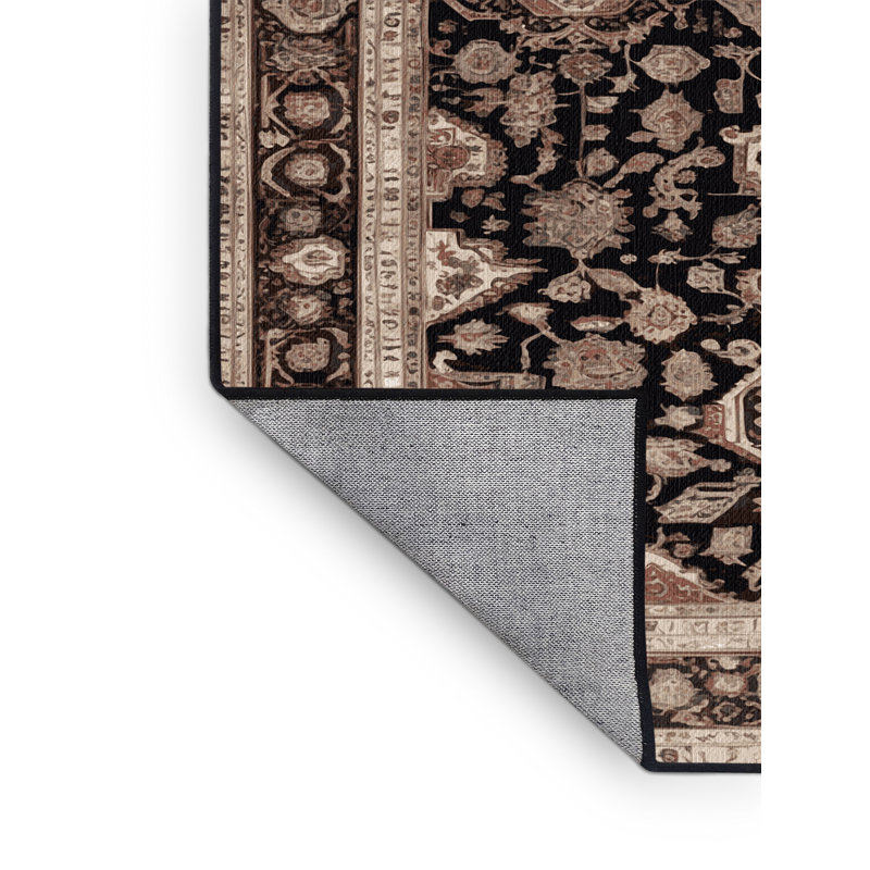 Machine Washable Persian Brown Area Rug, Runner 2' x 5'