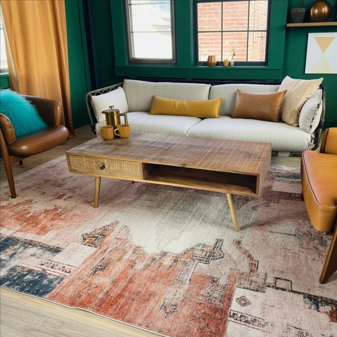 Solid Wood Coffee Table with Storage