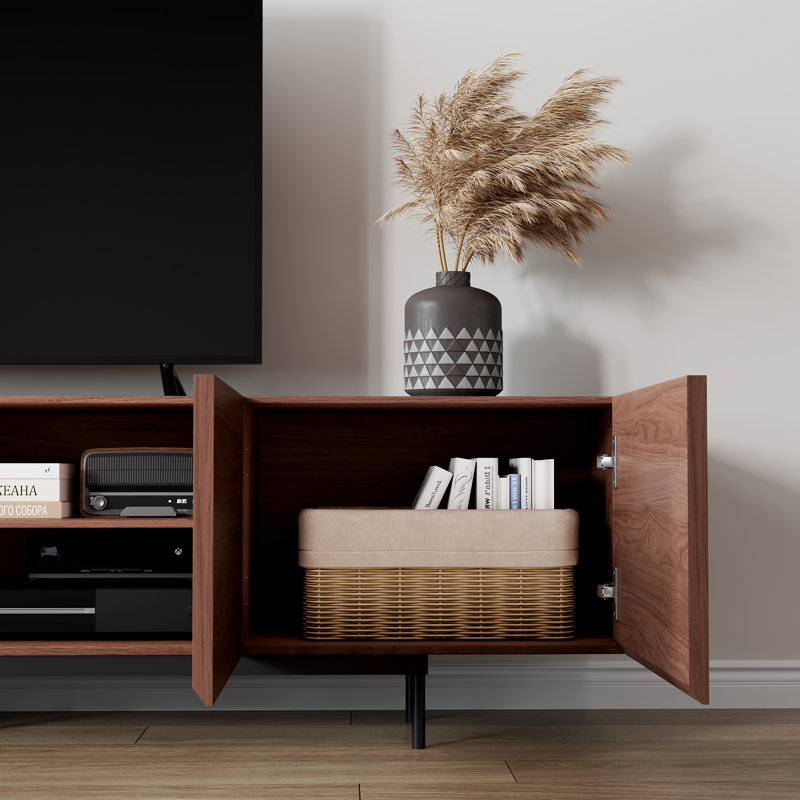 94.4" Walnut TV Stand With Storage