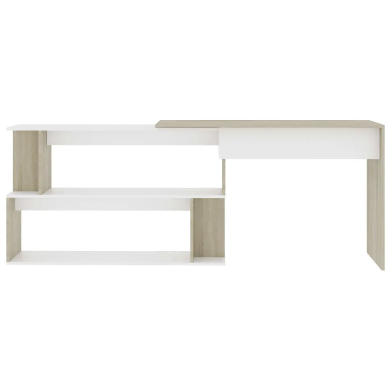Anastazja Writing Desk, White and Sonoma Oak