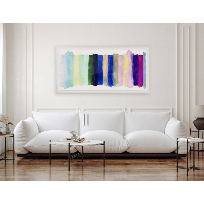 Radiant Stripe #2 By Kristi Kohut, 17" H x 30" W, White Wood
