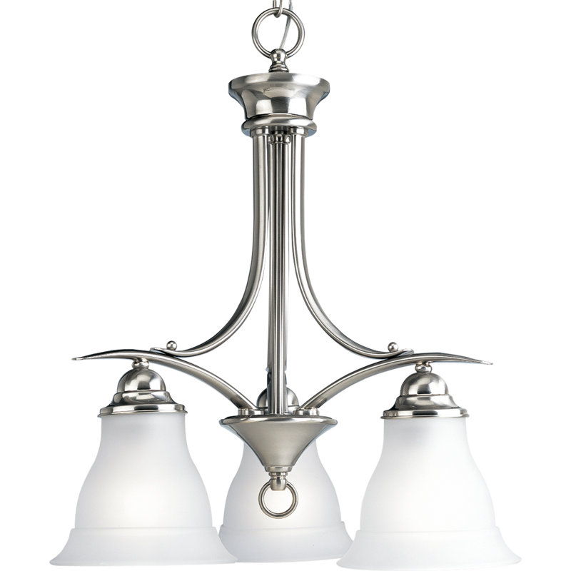 Lustre empire à 3 lumières Wanette, Nickel brossé