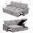 Rosina 86" Linen Upholstered Sectional Sleeper Sofa-86764426