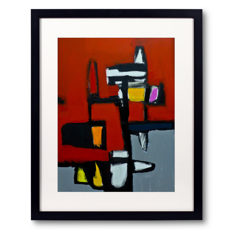 «Playback» par Carlos Davila Rinaldi - Peinture, Papier avec cadre noir, H 20 po x l 16 po