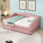 Upholstered Daybed with LED lights and a Twin Size Trundle-655625579-655625576