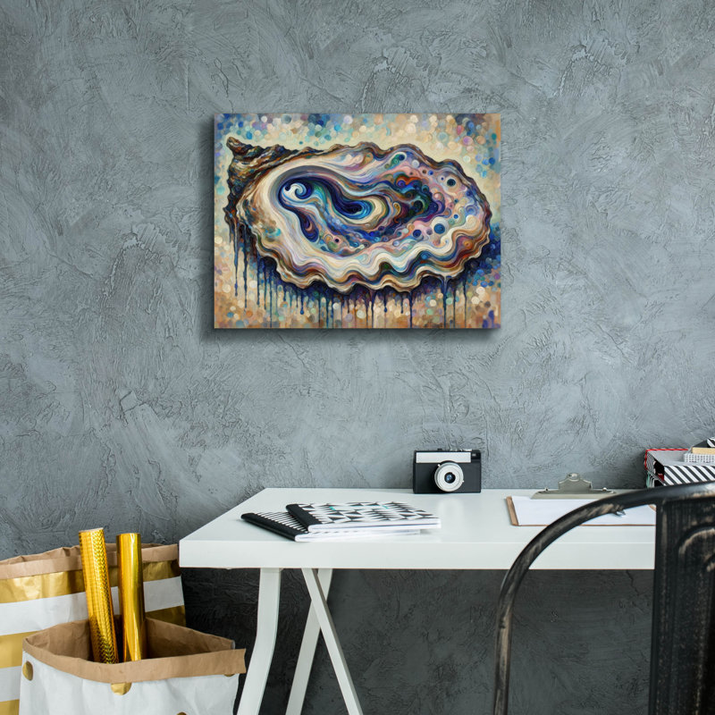 «Trippy Oyster» par Rich Monet, art mural sur toile, 16 po x 12 po