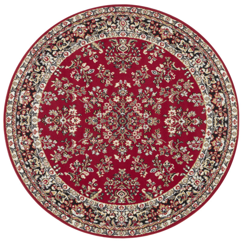Zabul Tufted Red/Beige/Pink Rug, Round 140cm