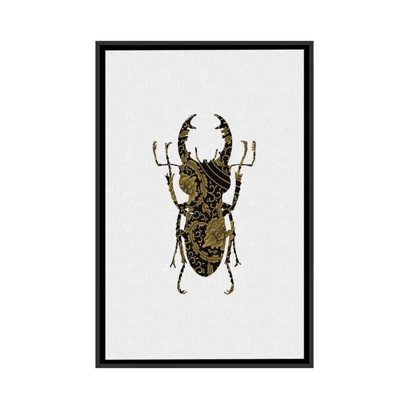 «Beetle III», impression sur toile, H 26 po x l 18 po x P 1,5 po, Toile avec cadre noir, Pas de tapis
