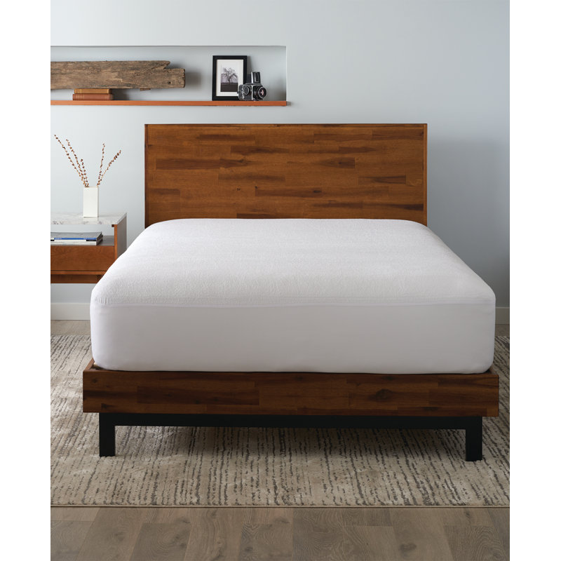 Twin White Terry Cloth Waterproof Mattress Protector