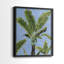 Reproduction encadrée de feuilles de bananier sur fond bleu I-Premium - prêt à être accroché - aucun clou requis - aucun clou requis-1711949377-1711949401