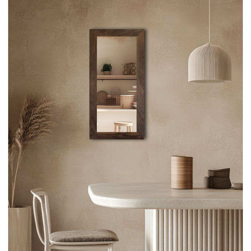Rayne Mirrors Ozark Hardwood Mirror 2" Walnut, 15" H x 30" W