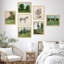 Fine Art Vintage Forest Landscape Horse, abstrait géométrique, encadré sur papier, 7 pièces-92573484