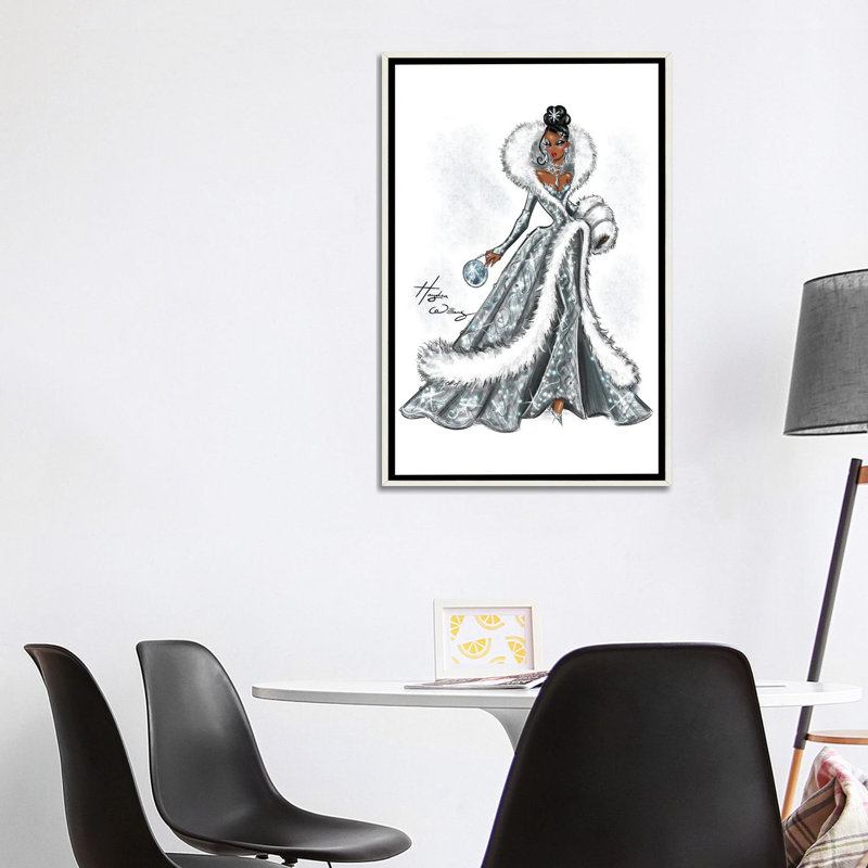 Givre d'hiver - HWI579, Blanc patiné, H 40 po x l 26 po, Impression sur toile flottante sans passe-partout