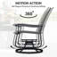 Fauteuil oscillant en osier, pivotant en rotin, gris