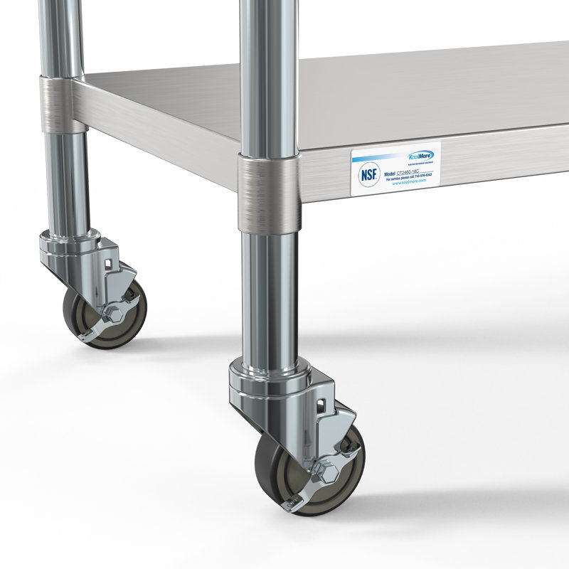 60'' W Stainless Steel Top Height-Adjustable Workbench with Wheels