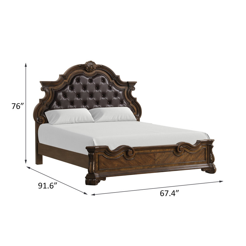 Grand lit double, brun foncé, Grand