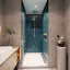 Porte de douche polie avec verre trempé de 1/4 po - Pivot universel, rainure murale, poignée en acier inoxydable # 304, installation facile, système de pivot lisse, bonne résistance aux fuites, couvercle réglable 28-29 3/8 po