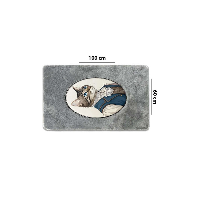 Non-Slip Bathmat, Fume Color, 23.6 x 39.4 inches | 100% Polyester, 0.5-0.5 inches Pile Height, 600 g/m² | Machine Washable, Digital Print, Durable Dot Base | Perfect for Bathroom Safety & Comfort
