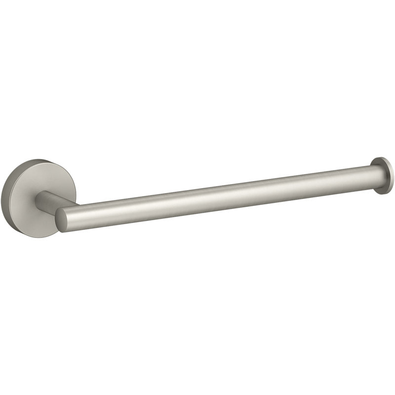 Porte-serviettes mural rond 9 po Elate, porte-serviettes mural en métal, barre à serviettes, Nickel brossé