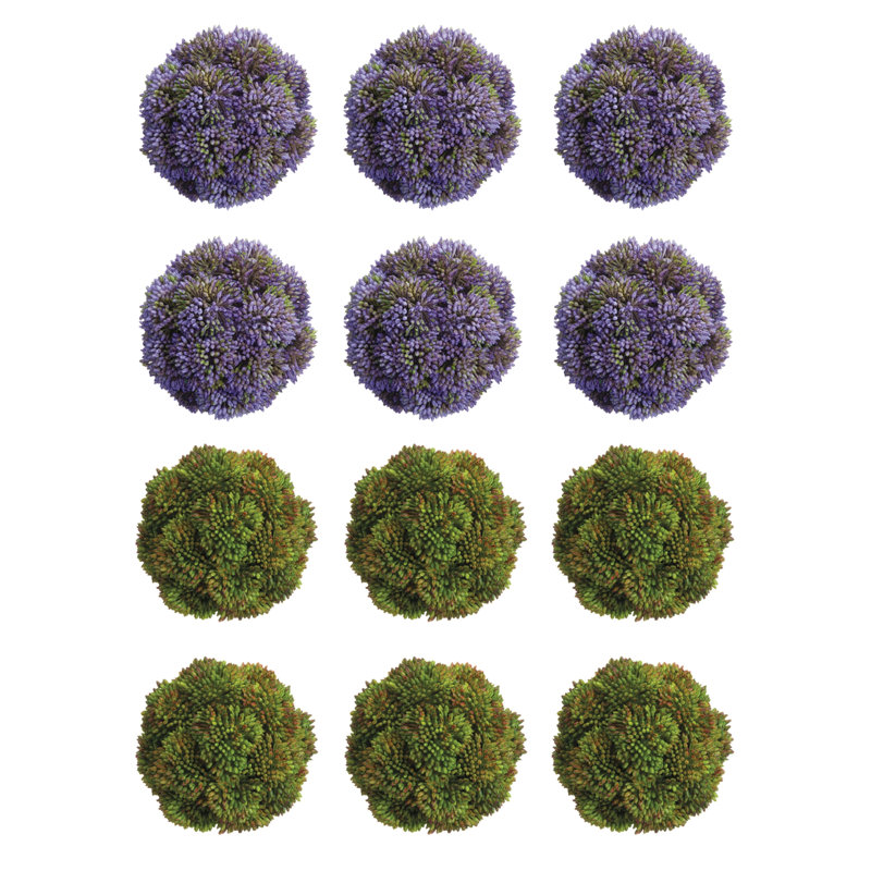 Decorative Sedum Balls, Purple/Green