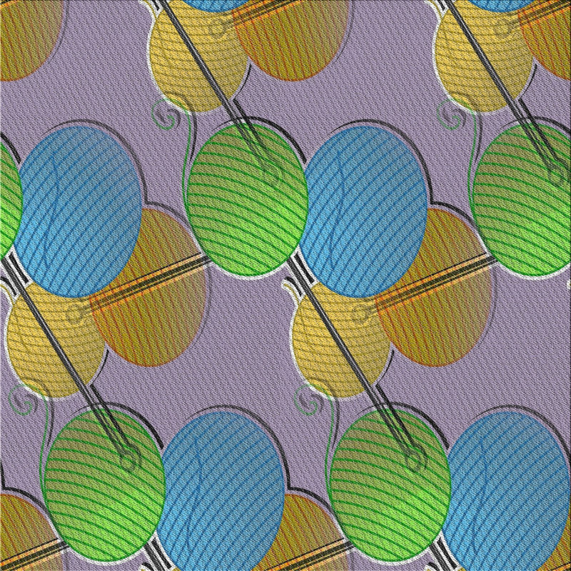 Tapis vert/bleu à motifs, Carré 6 pi