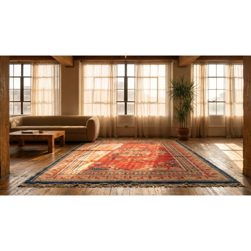 Tapis chinois antique en laine Baotou