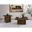 2-piece Square Coffee and End Table Set, Dark Pine